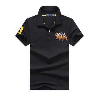 3 horsed PRL Polo Shirt Black
