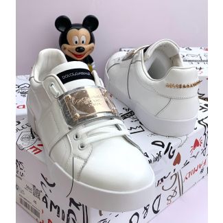 All White D&G Sneakers