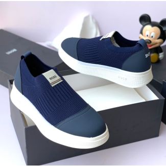 Navy Blue Boss Slipon Sneakers